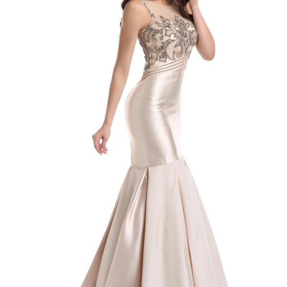 NWT IVORY/BEIGE MERMAID DRESS